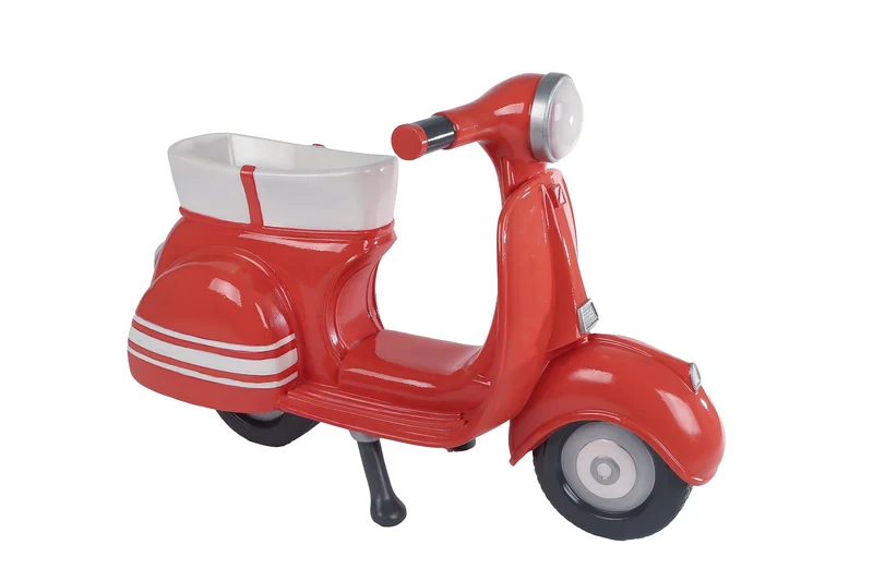 Blumentopf "Scooter" rot Polystone 58x27,5x39cm