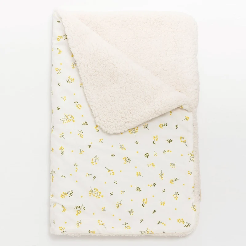 Zweiseitige Babydecke Lammfelloptik – Kuschelweich, 75x95 cm