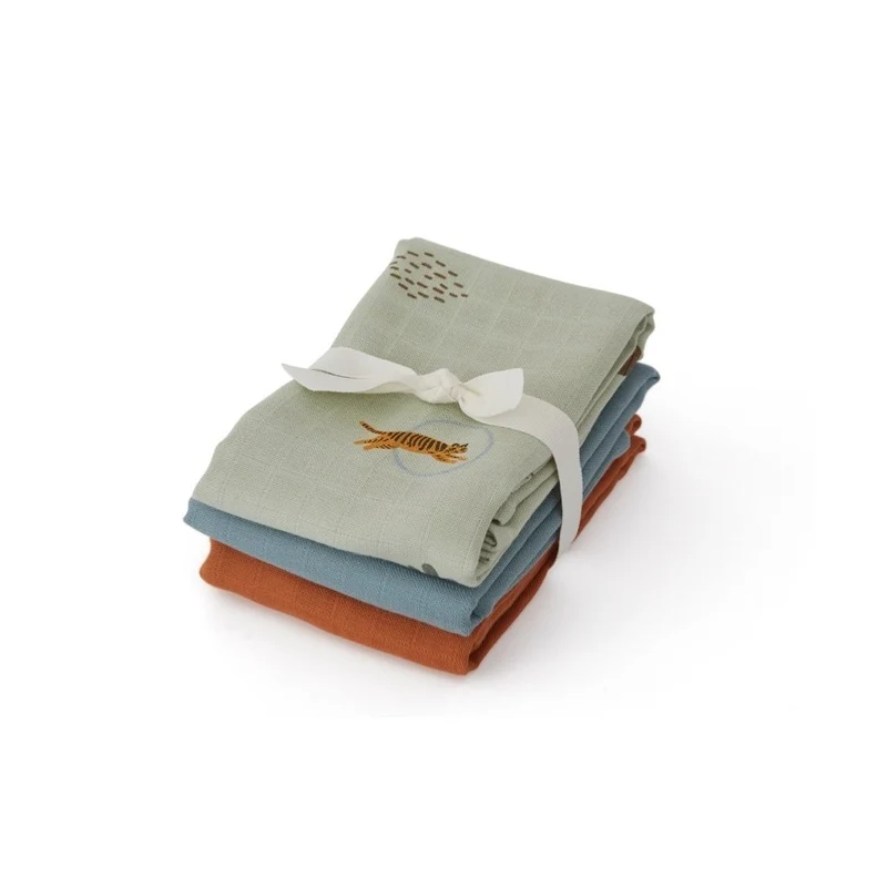 Mulltücher "Muslin Square- Tiger/ Green" 3er Pack