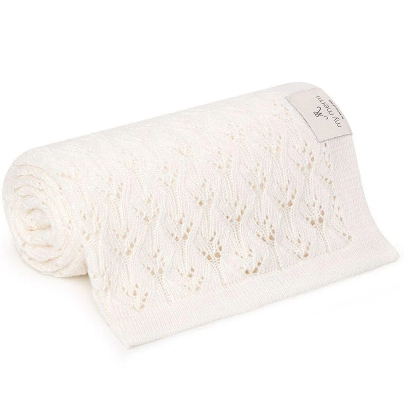 Kuschelige Babydecke aus Bambus – Ajour Strick
