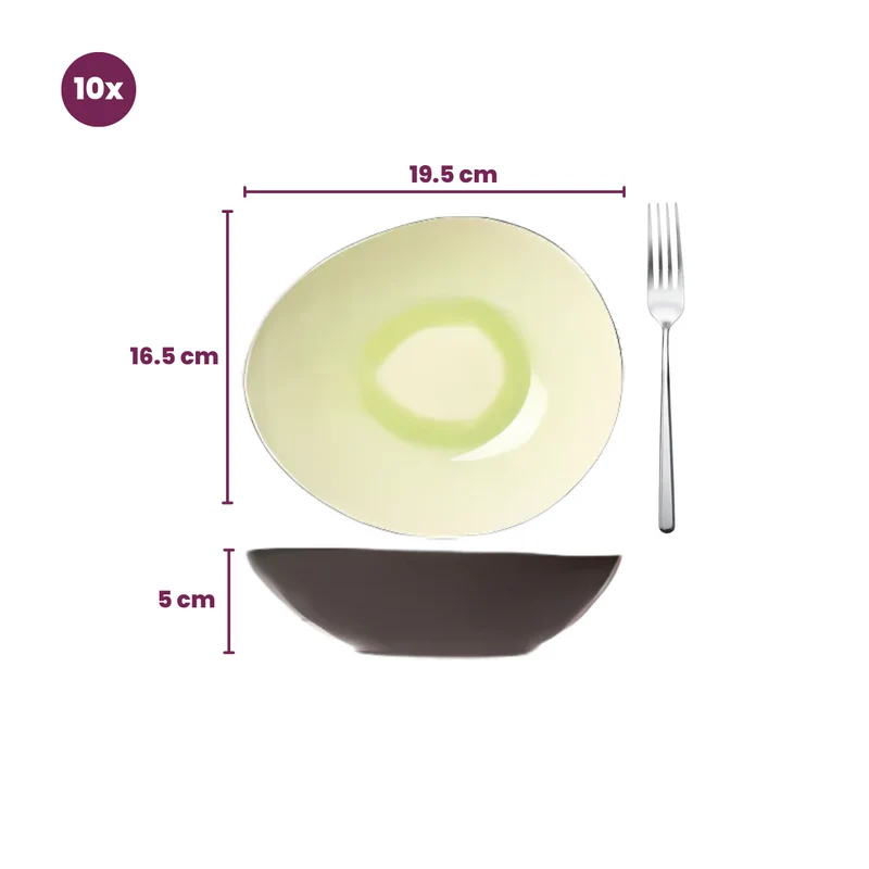 Cosy & Trendy Tiefe Teller Streetfood 19.5 x 16 x 5 cm - 10 Stück