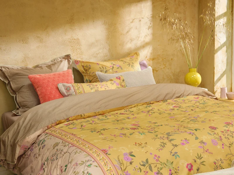 Pip Studio Bodhi Flower Bettwäsche gelb 135x200cm (1 Stück)
