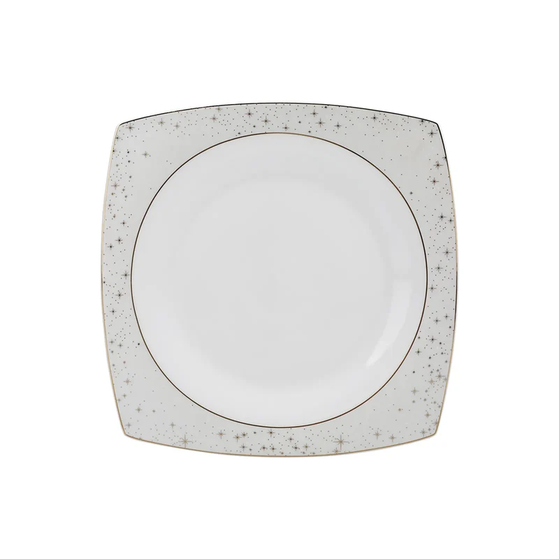 Karaca Fine Pearl Antares 26-teiliges quadratisches Frühstücksset und Servierschalen Perlmutt für 6 Personen