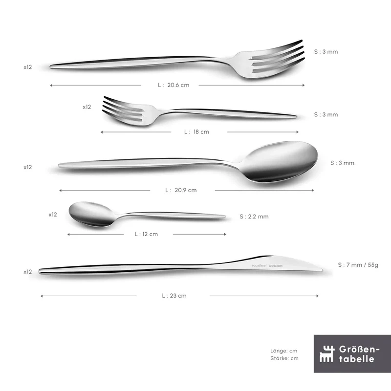 Karaca Lizbon 60-teiliges Besteck-Set für 12 Personen