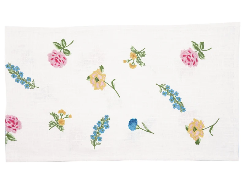 Greengate Estrid Tischläufer mit Stickerei white 140x45cm