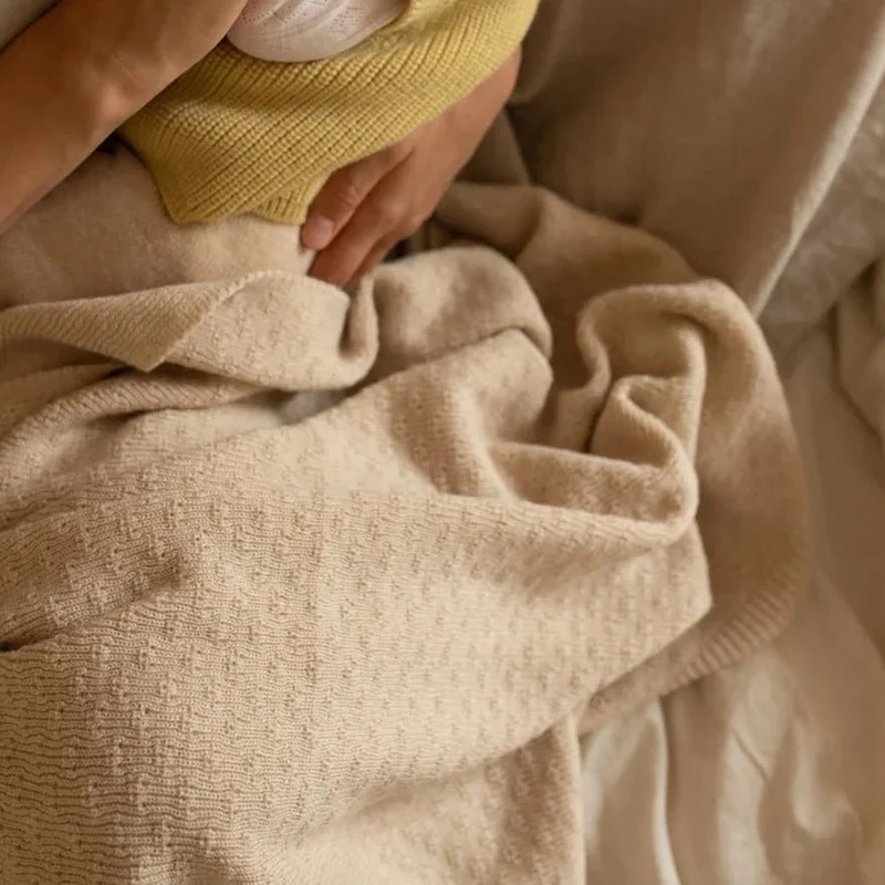 Hvid Babydecke Dora aus Wolle (Merino)