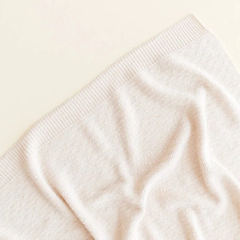 Hvid Babydecke Dora aus Wolle (Merino)