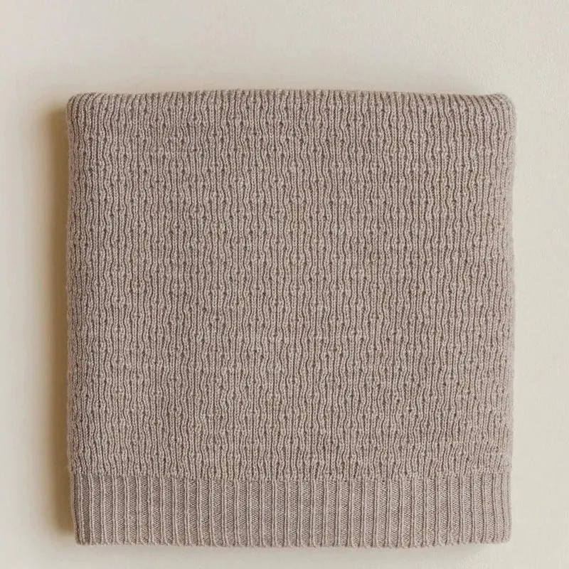 Hvid Babydecke Dora aus Wolle (Merino)