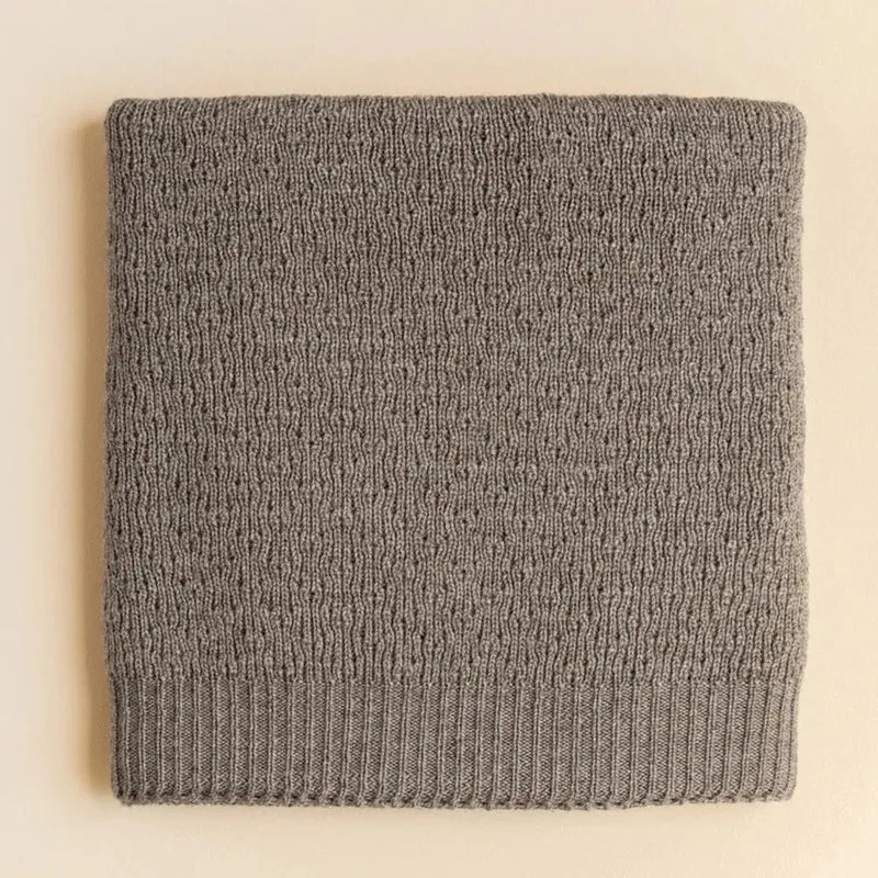 Hvid Babydecke Dora aus Wolle (Merino)