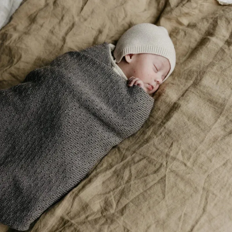 Hvid Babydecke Dora aus Wolle (Merino)