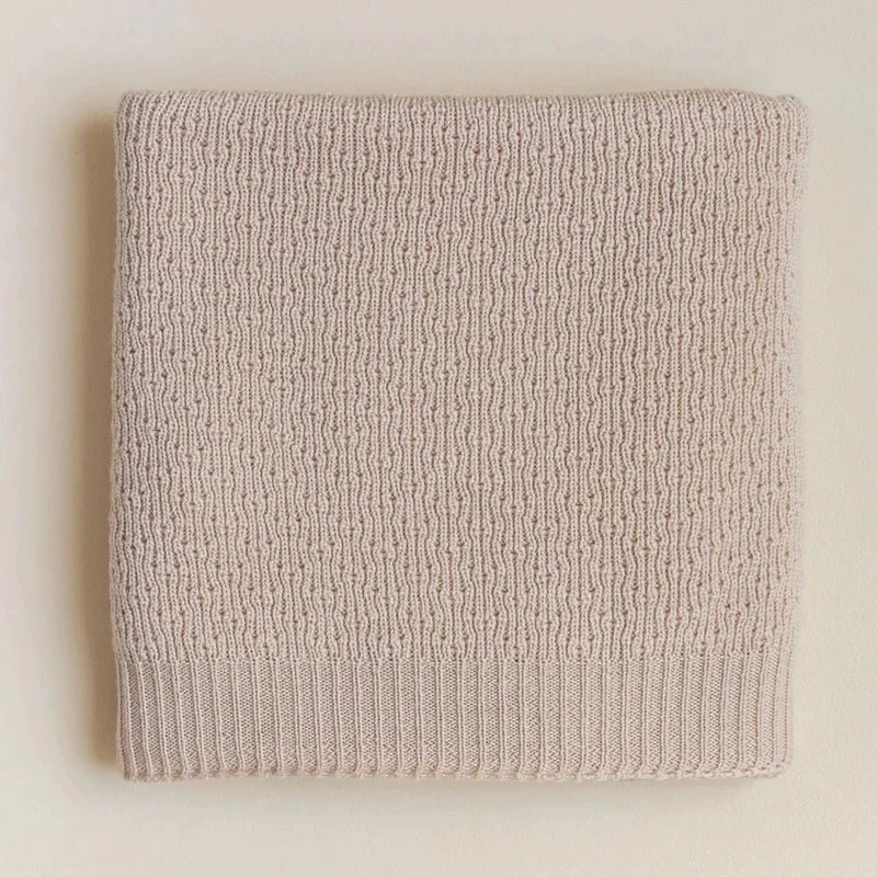 Hvid Babydecke Dora aus Wolle (Merino)