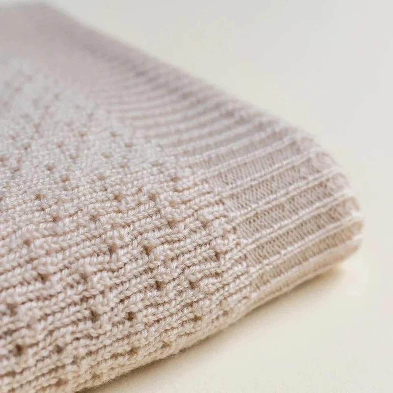 Hvid Babydecke Dora aus Wolle (Merino)