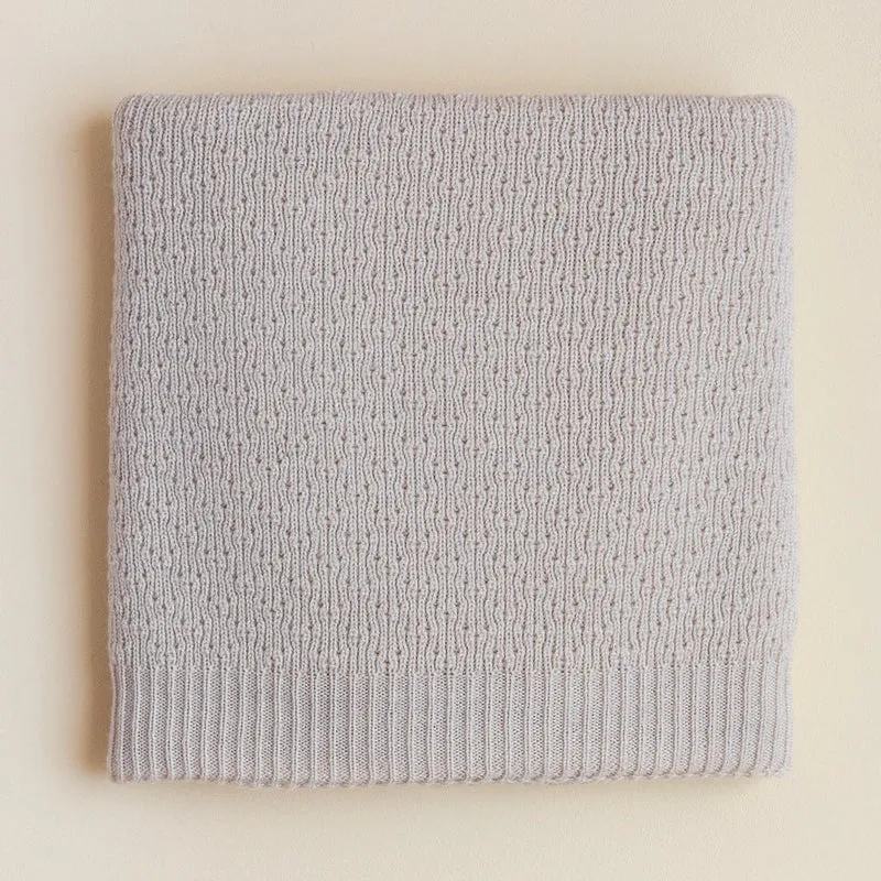 Hvid Babydecke Dora aus Wolle (Merino)