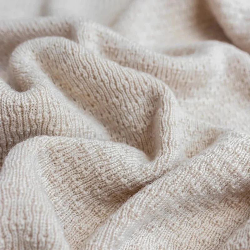 Hvid Babydecke Dora aus Wolle (Merino)