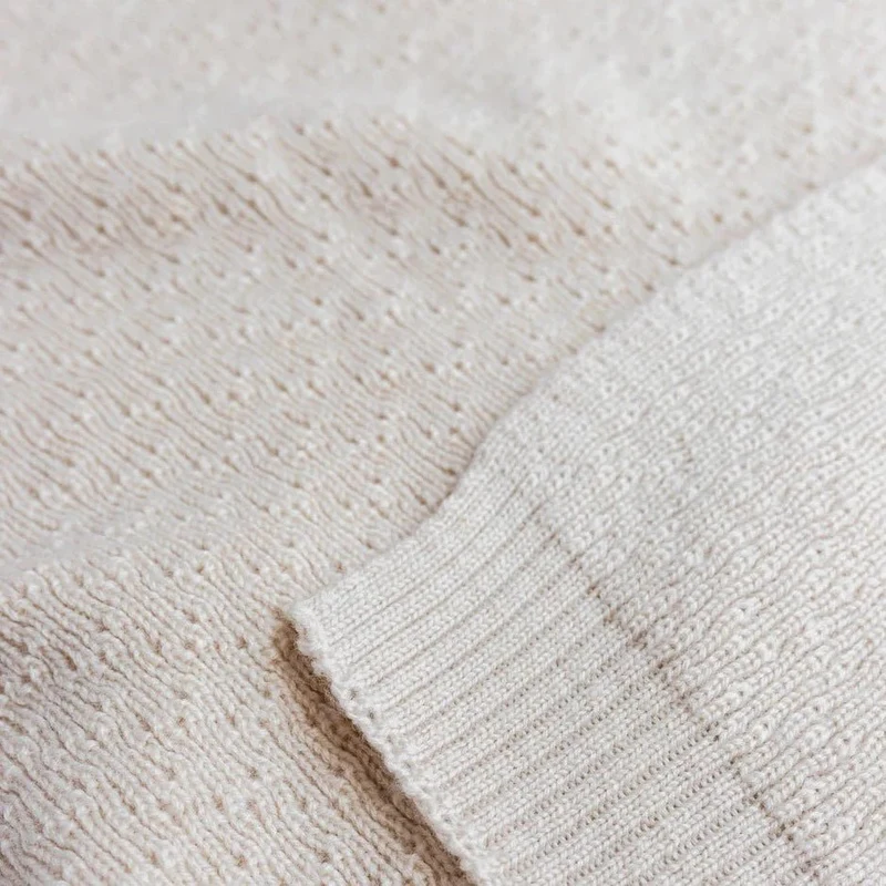 Hvid Babydecke Dora aus Wolle (Merino)