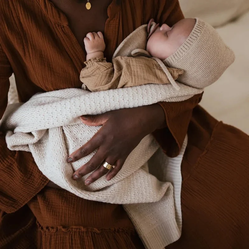 Hvid Babydecke Dora aus Wolle (Merino)
