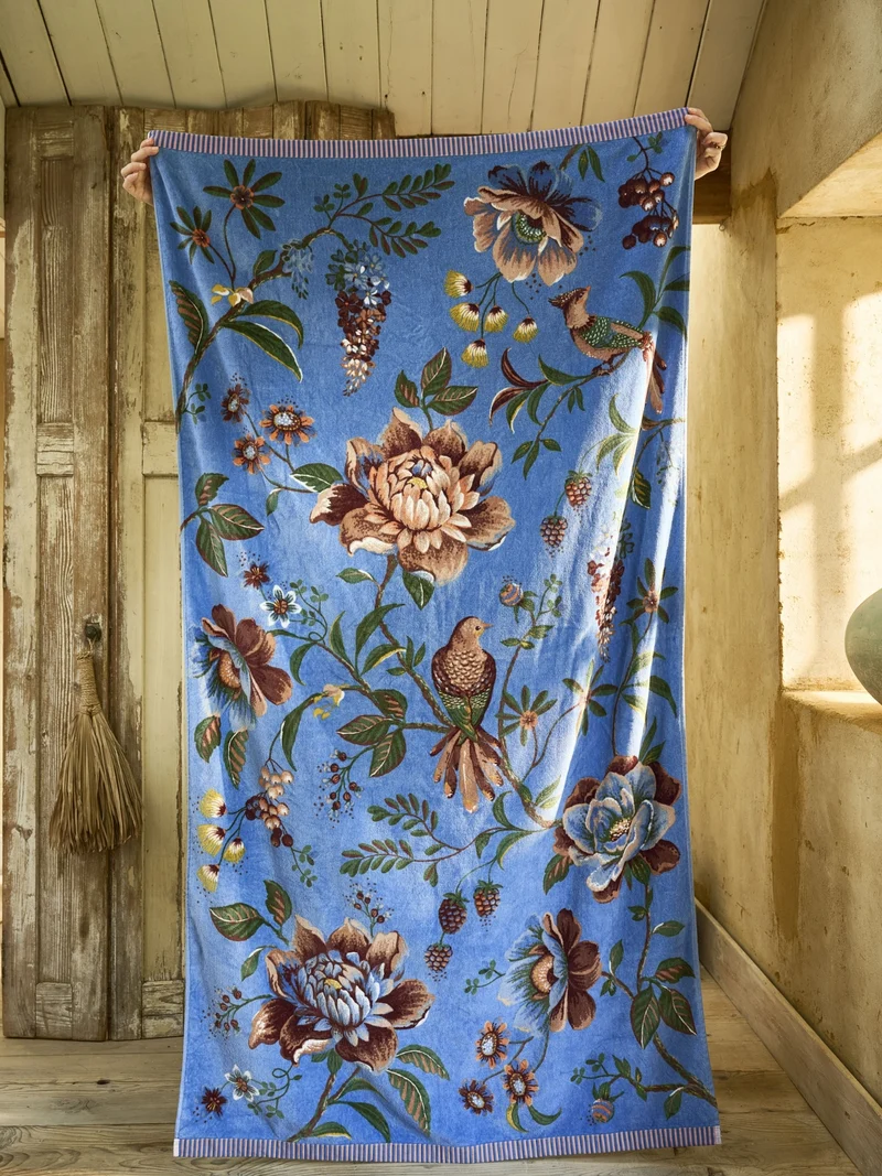 Pip Studio Secret Garden Strandtuch blau 100x180cm (1 Stück)