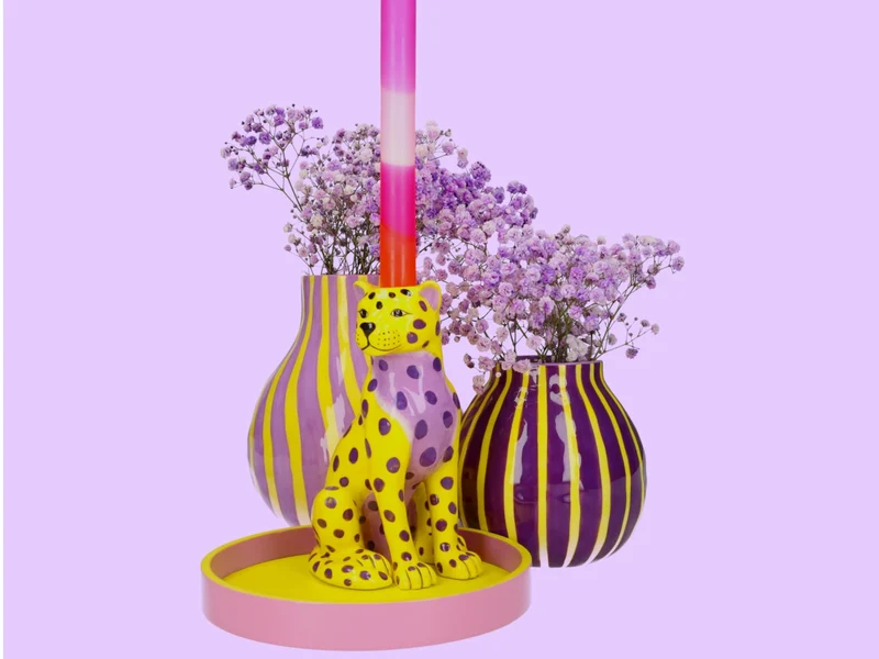 Giftcompany Artisan Vase gestreift M grün/türkis 16,8cm