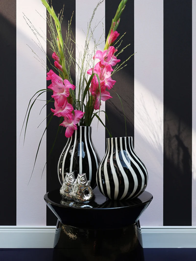 Giftcompany Artisan Vase gestreift S rosa/gelb 13,6cm