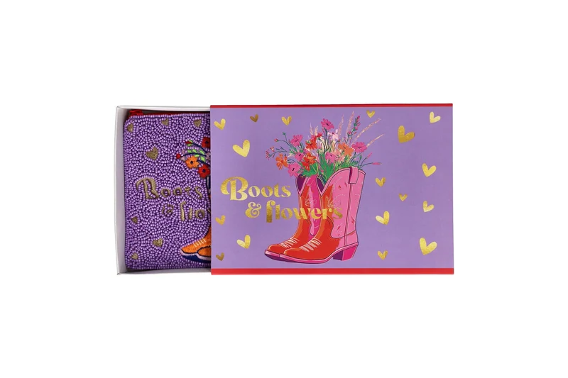 Giftcompany Elodie Kosmetiktasche M Boots and Flowers blau/rot 18cm