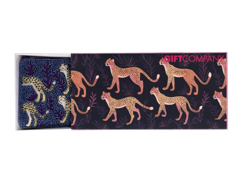 Giftcompany Elodie Kosmetiktasche L Leopard blau/rosa 10cm