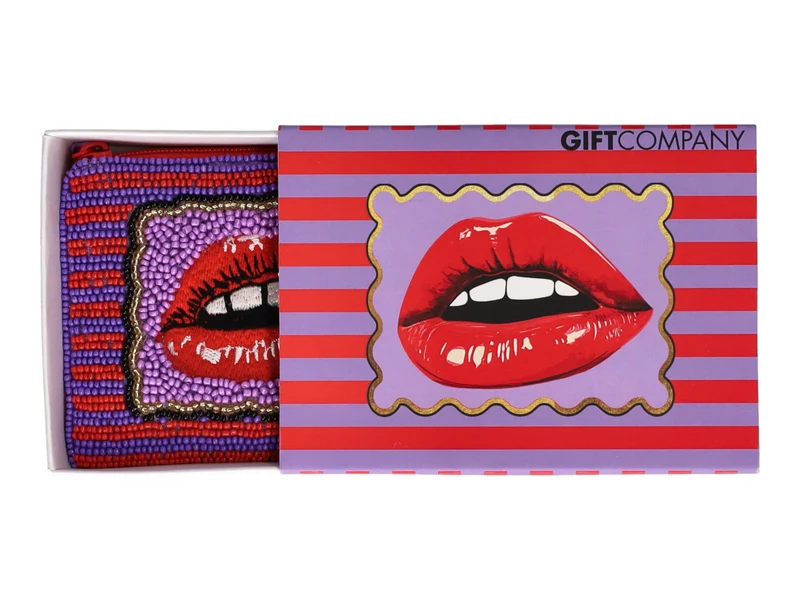 Giftcompany Elodie Kosmetiktasche XS Lippen rot/lila 12cm