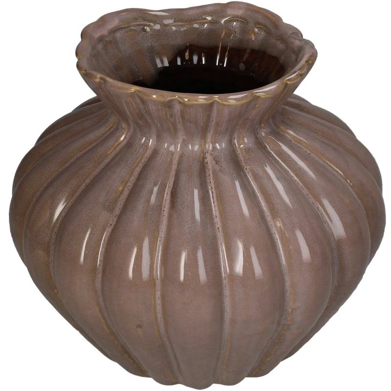 Steingut Vase rosa 20x20x17,5cm