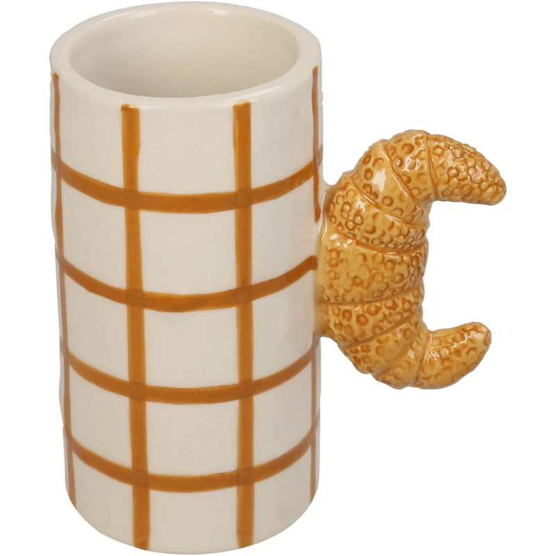 Vase Croissant Steinzeug Braun 10,5x7x12cm