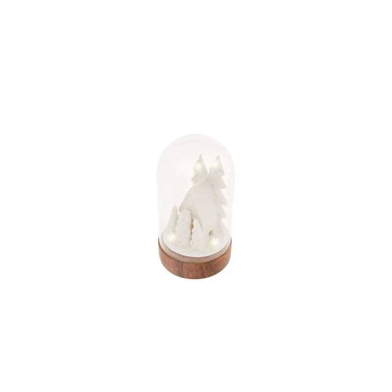 Karaca Natur beleuchtetes Deko-Objekt/Ornament klein 7x7x13 cm