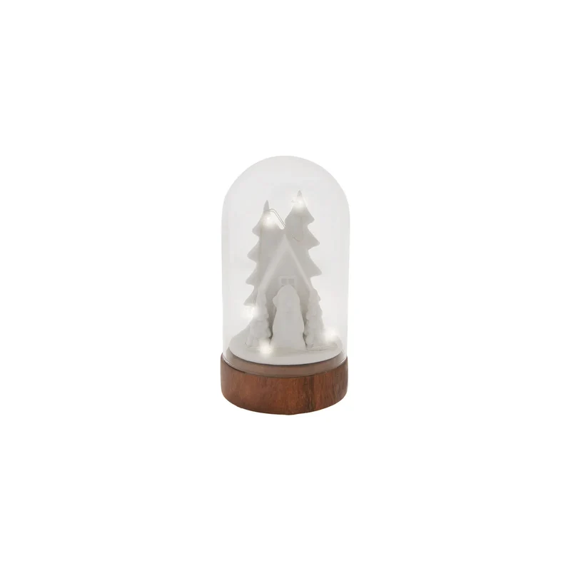 Karaca Natur beleuchtetes Deko-Objekt/Ornament klein 7x7x13 cm