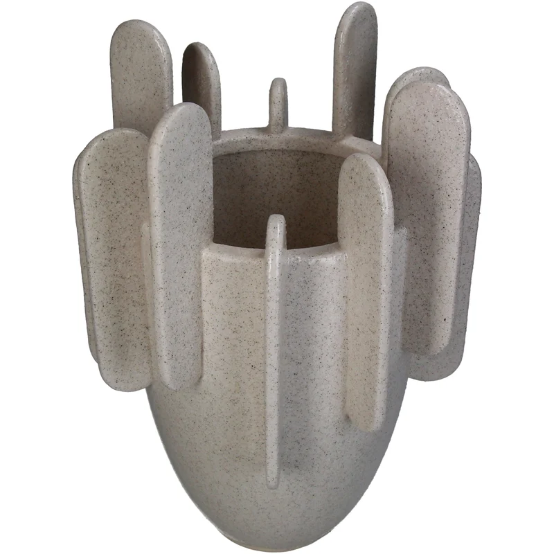 Vase Discs Steingut Elfenbein 22x22x33cm
