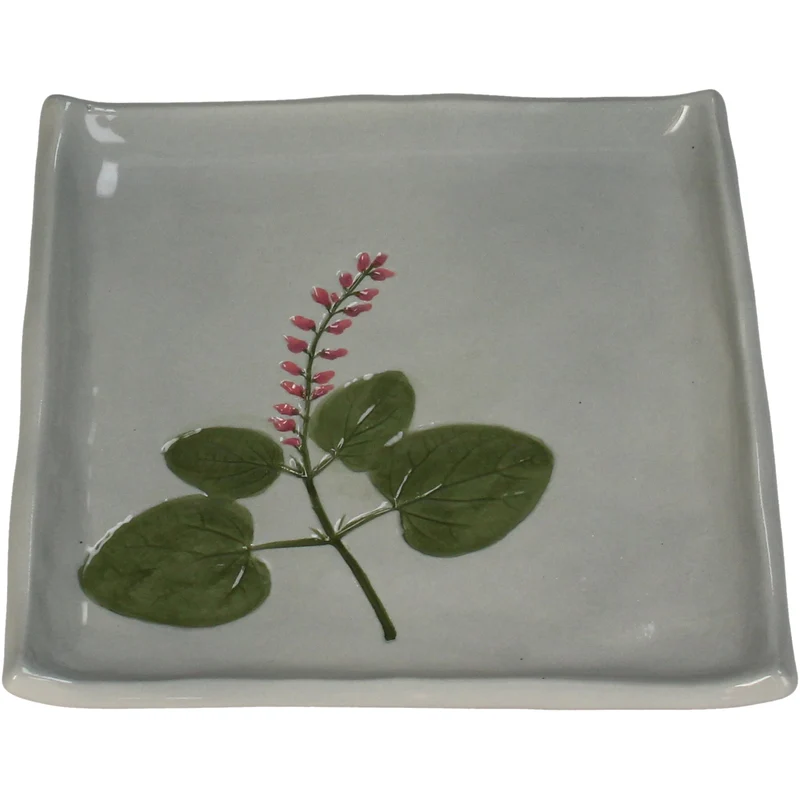 Platte Blume Porzellan Grau 15.6x15.6x2cm