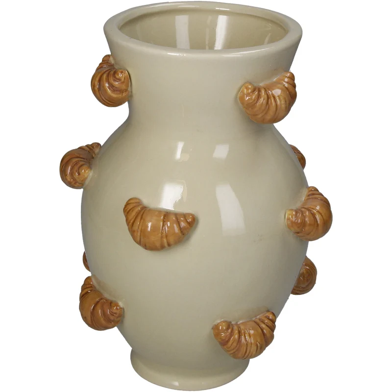 Vase Croissant Dolomit Beige 16x15.5x21.8cm