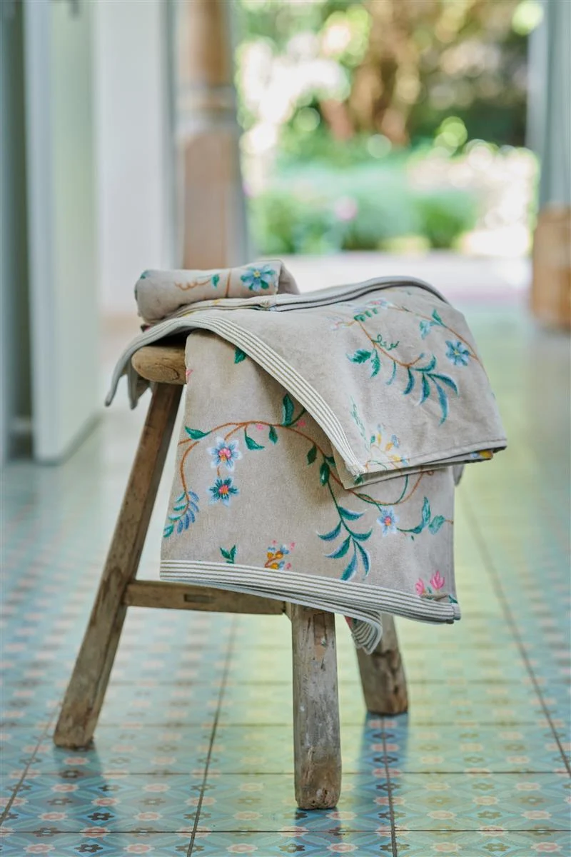 Les Fleurs Waschhandschuh khaki 16x22cm (1 Stück)