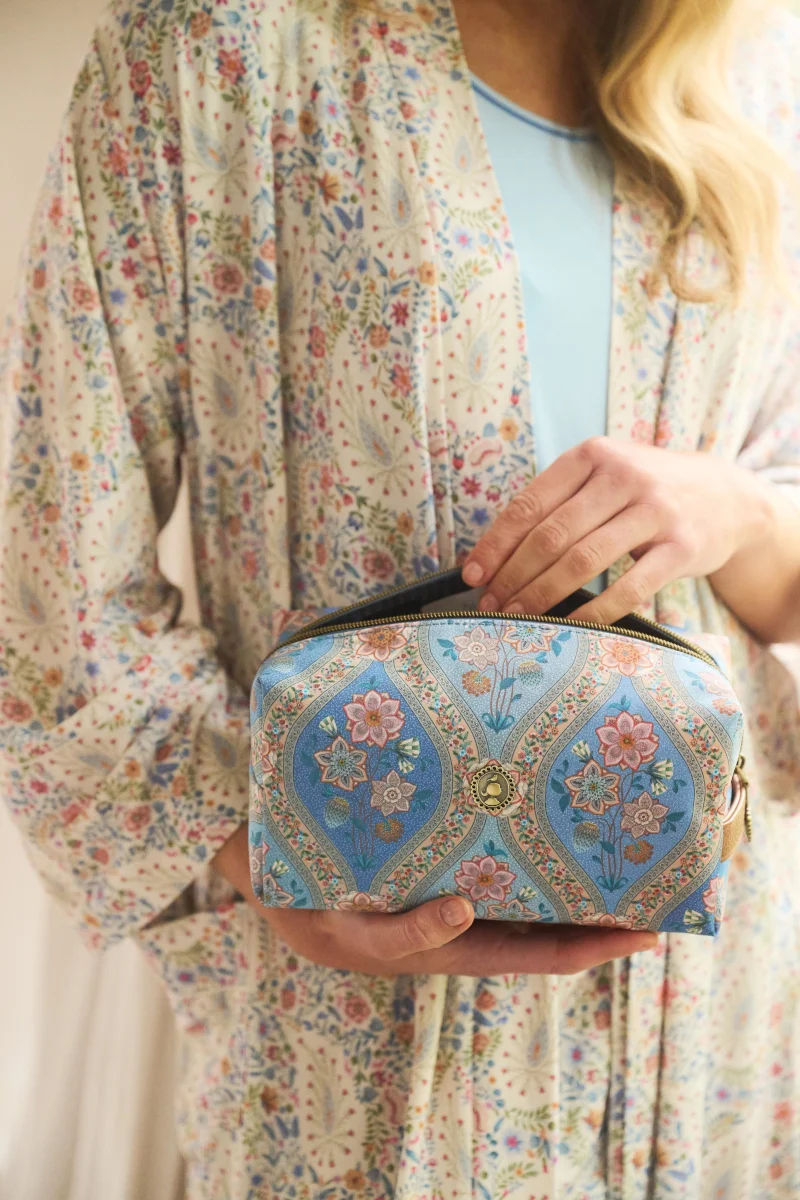 PIP STUDIO Coco Ornamento Blue Kosmetiktasche medium 21,5x10x10,5cm