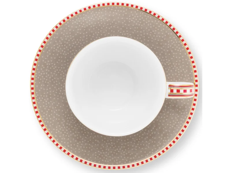 PIP STUDIO Blooming Tales Khaki Espressotasse mit Untertasse 0,12l Set2