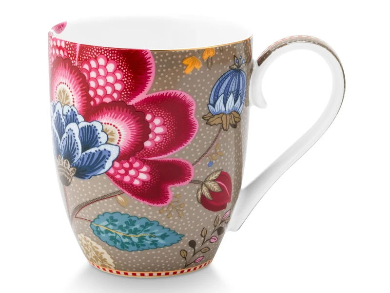 PIP STUDIO Blooming Tales Fantasy Khaki Henkelbecher XL 0,45l Set2