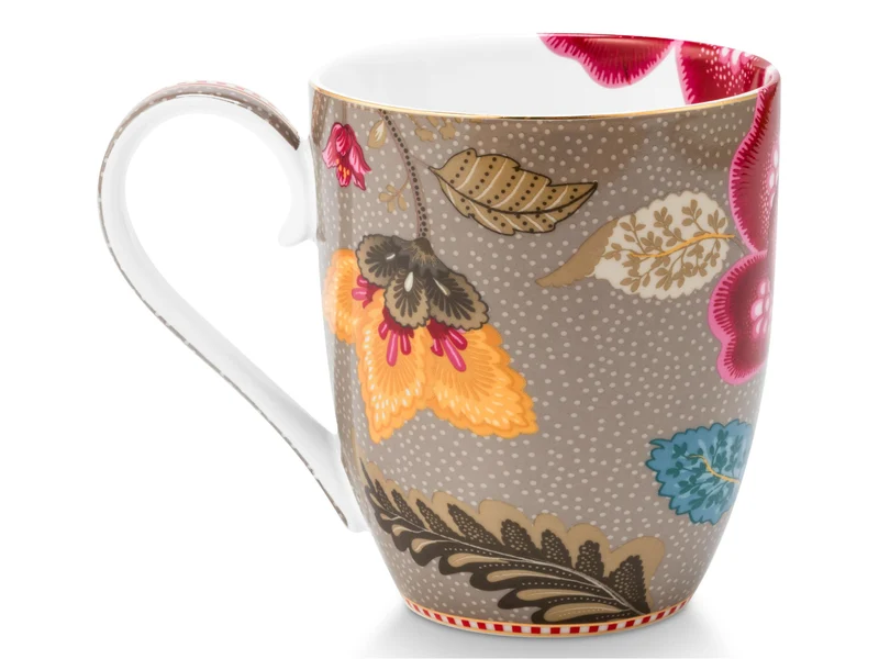 PIP STUDIO Blooming Tales Fantasy Khaki Henkelbecher XL 0,45l Set2