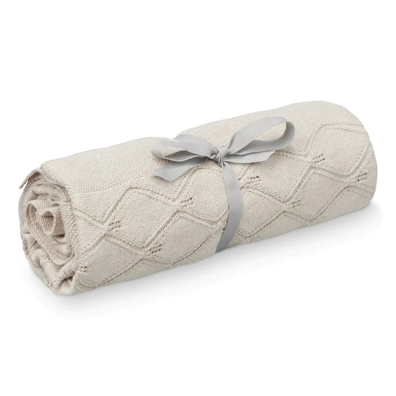Strickdecke Leaf Bio-Baumwolle 80x100cm