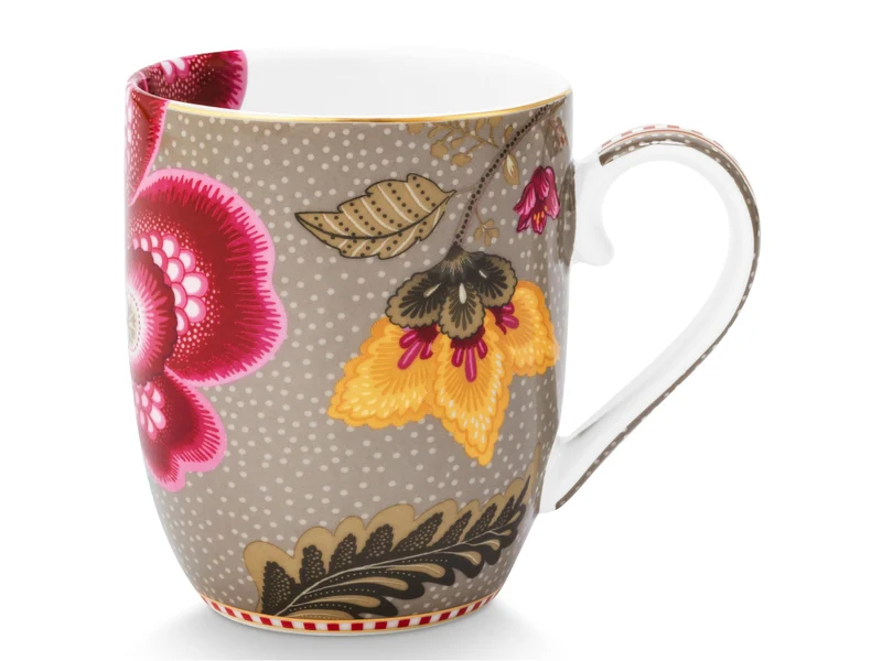 PIP STUDIO Blooming Tales Fantasy Khaki Small Henkelbecher 0,2l Set2