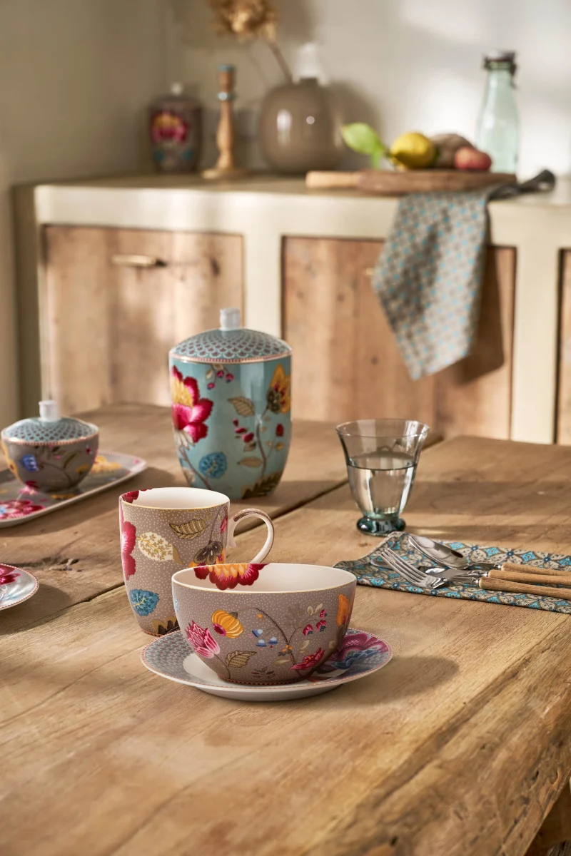 PIP STUDIO Blooming Tales Fantasy Khaki Frühstücksset Set3