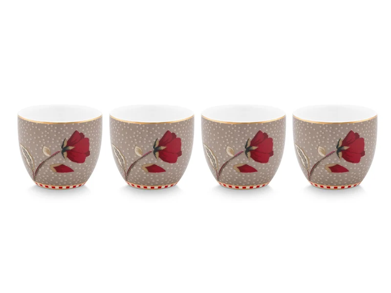 PIP STUDIO Blooming Tales Fantasy Khaki Eierbecher 5cm Set4