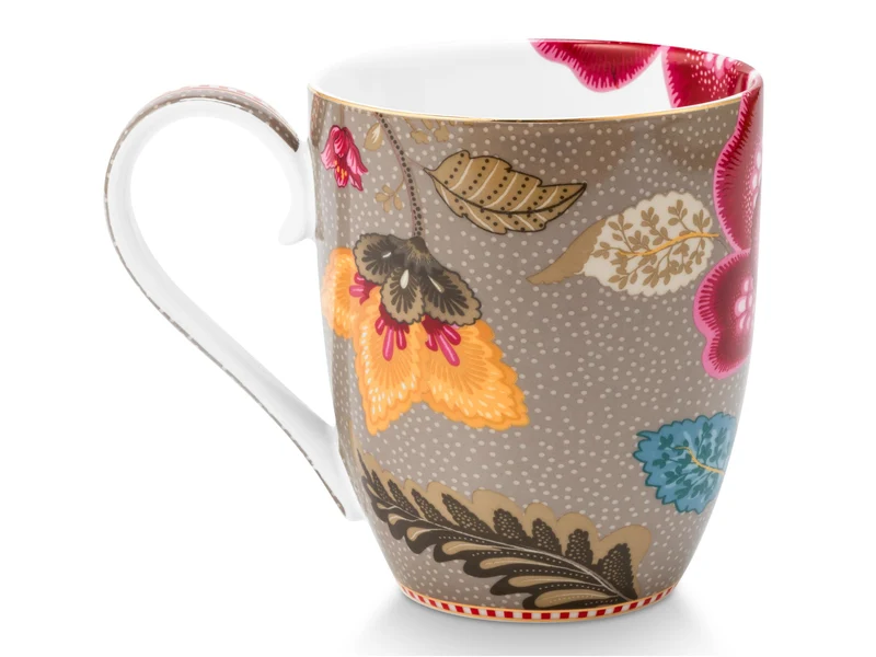 PIP STUDIO Blooming Tales Fantasy Khaki Henkelbecher XL 0,45l