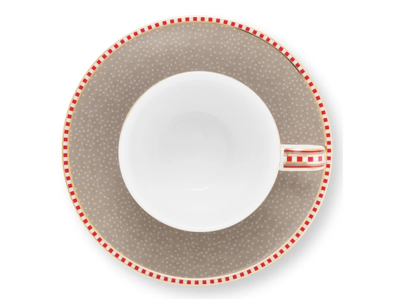 PIP STUDIO Blooming Tales Khaki Espressotasse mit Untertasse 0,12l