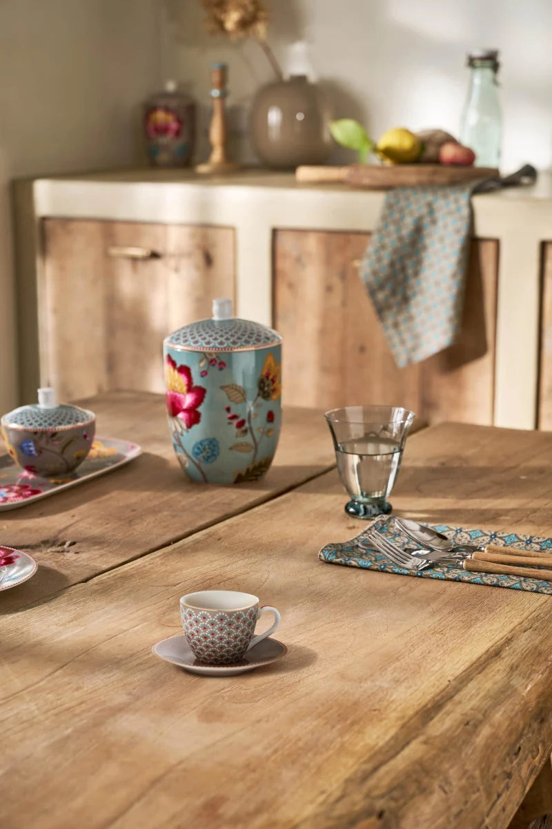 PIP STUDIO Blooming Tales Khaki Espressotasse mit Untertasse 0,12l