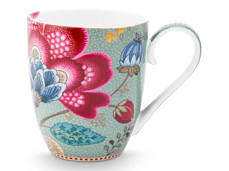 PIP STUDIO Blooming Tales Fantasy Blue Henkelbecher XL 0,65l Set2