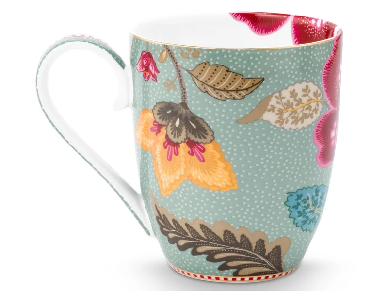 PIP STUDIO Blooming Tales Fantasy Blue Henkelbecher XL 0,65l Set2