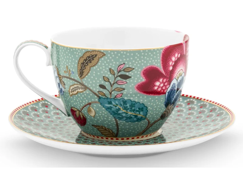 PIP STUDIO Blooming Tales Fantasy Blue Tasse mit Untertasse 0,3l