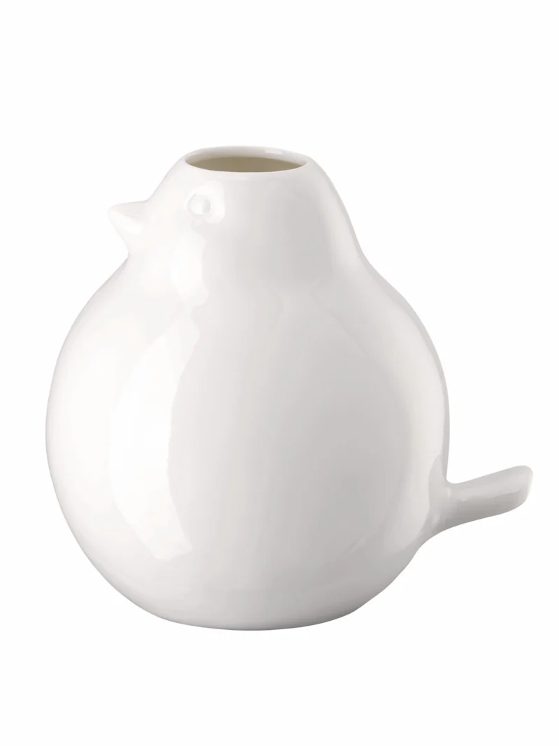 Hutschenreuther Vogel-Vase weiß Vase 14cm