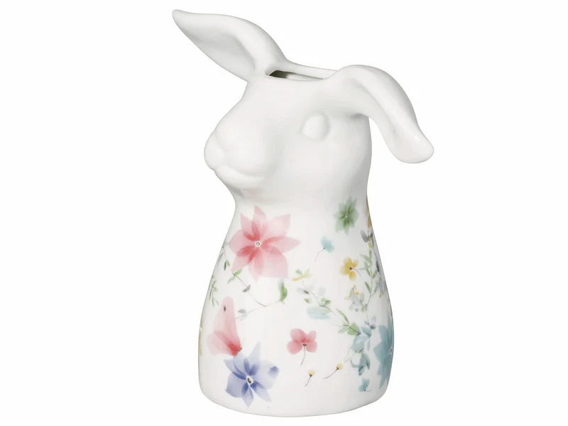 Hutschenreuther Frühlingsgrüsse Blumenwiese Hasen-Vase 16cm